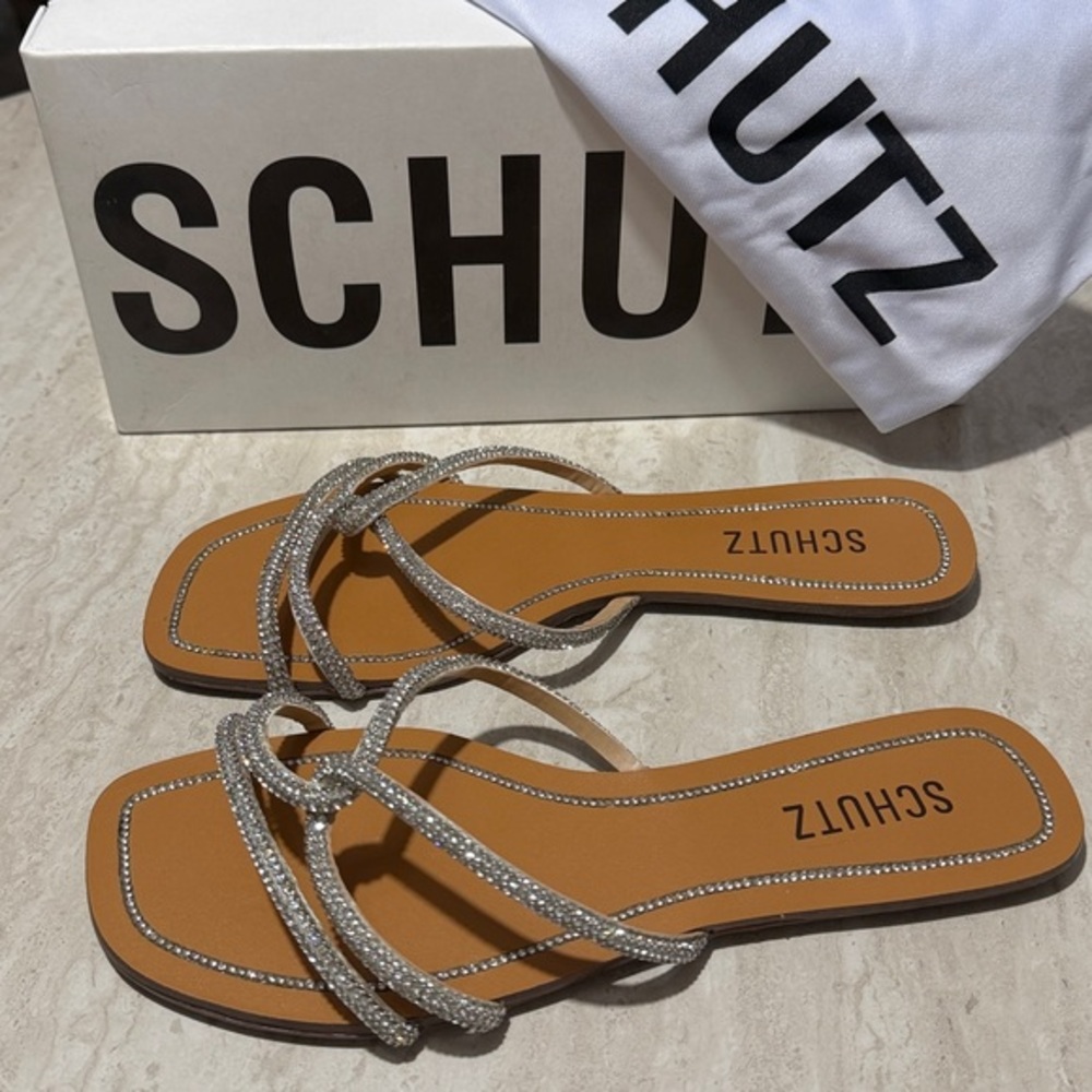 NIB Schutz Honey Cristal Suede Sandals *7.5